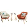 Sofá Pequeño Individual de Moda para Personas Perezosas, Adecuado para Terapia Psicológica, Apartamentos de Alquiler Económicos, Apartamentos Pequeños, Muebles de Cuero y Madera de Ocio de Moda