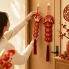 Decoración colgante tridimensional bordada del Festival de Primavera con lingote de oro, pez, palabras auspiciosas y borlas para la entrada del nuevo hogar, tienda y decoración de Año Nuevo