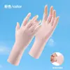 Guantes de verano de seda de hielo con protección solar para mujer, para conducir al aire libre, antideslizantes, con pantalla táctil, elásticos, transpirables, de dedos largos y delgados