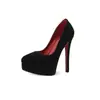 Saltos Super Altos Plataforma Impermeáveis de 14cm para Mulheres, Bico Redondo, Salto Fino, Pele de Ovelha, Modelo Sapatos de Passarela, Sapatos de Casamento para Mulheres