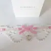 Collar corto tipo gargantilla con lazo de encaje y cadena para clavícula, estilo Lolita para mujer.