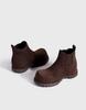 Estación Europea 2025 Otoño Nuevo Botas Martin con Aumento de Altura Interior Retro Cabeza Grande Cuero Nobuck Aly Botines Casuales para Mujer