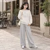 Conjunto de suéter con lazo bordado estilo coreano para niñas, nueva colección de otoño 2026, holgado y cómodo, top suave y cálido, moderno