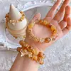 Cuentas de Cristal Amarillo Natural Torre Nudo de Lazo, Efecto Iluminador, Populares en Xiaohongshu y Douyin, Pulsera DIY al por Mayor