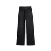 Jeans Forrados de Polar en Gris-Negro, Sin Estirar, Estructurados con un Corte Ajustado, Pierna Recta Casual Versátil 716