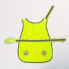 Fabricante Transfronteiriço de Roupas para Pets Em Estoque Colete de Segurança Refletivo para Cachorro com Padrão de Patas de Cachorro Amarelo Fluorescente Colete Protetor