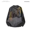 Aliexpress Outono e Inverno Novo Suéter Masculino Estilo Hong Kong Jovem Gola Redonda Pulôver Paisley Tie-Dye Suéter de Tricô