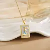 Colgante de Moda Europea y Americana Personalizado Nicho Acero Inoxidable Chapado en Oro de 18K Vintage Original Nuevo Colgante de Carta del Tarot