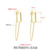 Arete cuadrado de plata esterlina 925 línea de arete vacío para mujer nueva moda temperamento aretes diy cera de abeja Pino Verde aretes 5*11