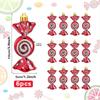 Navidad 6 piezas Electrochapado Pintado Dulces Accesorios Colgante Árbol de Navidad Paleta Colgante Árbol de Navidad Color Dulce