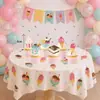 Faixa de aniversário de sobremesa de sorvete transfronteiriça, decoração suspensa espiral doce de coração feminino, arranjo de topo de bolo