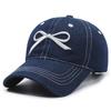 Gorra de Béisbol de Mezclilla con Lazo Bordado para Mujer, Gorra de Sol para Exteriores de Verano, Gorra Protectora Solar para Estudiantes de Primaria, Gorra de Moda Casual