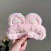 Diadema de Felpa Cabeza de Oso Rojo Rosa, Diadema Original de Rana Año del Caballo, Diadema de Dibujos Animados para Lavarse la Cara, Accesorio para el Cabello de Orejas de Gato Otoño e Invierno