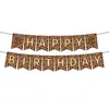 Nuevo y moderno banner de fiesta de cumpleaños con temática de estampado de leopardo, arreglo de banderines triangulares, accesorios y adornos decorativos