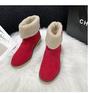 Botas de Nieve de Talla Grande Transfronterizas para Mujer Botas de Algodón para Mujer Perennes Espesadas Tacón Grueso Suela Gruesa Lana de Cordero Botas de Algodón Botas para Mujer de Doble Uso