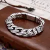 Pulsera de Plata Tailandesa Xiangxu Plateada Nueva Texturizada con Mantra de Seis Caracteres para Hombre, Empalme Personalizado y Estable, Pulsera Retro para Hombre