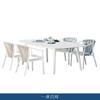 Mesa y Silla de Ratán para Exterior Combinación de Mesa de Centro Nórdica Patio Villa Jardín Exterior Mesa de Comedor Ocio al Aire Libre Balcón Silla de Ratán
