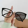 Gafas Decorativas de Moda Minimalistas Europeas y Americanas Transfronterizas Sin Receta, Nuevas Gafas Fotocromáticas Anti-Luz Azul para Mujer