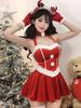 Disfraz de Navidad Damila vestido de terciopelo para mujer puro deseo sexy ancla femenina disfraz de actuación disfraz de escenario de Halloween