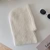 Gorro Balaclava Elegante Coreano para Mujer Otoño e Invierno Gorro de Lana Tejida Conjunto Cálido de Moda Gorro Balaclava