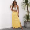 Ropa Europea y Americana Suministro Transfronterizo Falda de Playa con Tirantes y Borlas y Falda Sexy de Una Pieza Asimétrica 705