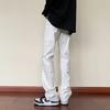 Pantalones vaqueros negros de calle para hombre, estilo americano, rectos, de marca de moda, holgados, de cuerno, para primavera y otoño