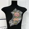 Exquisita Malla Floral Bordada con Lentejuelas y Cuentas 3D Parche Bordado Adorno para Escote y Pecho Accesorios DIY para Ropa
