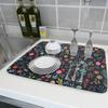 Tapete de Encimera Retro Transfronterizo de Tierra de Diatomeas Encimera de Cocina Absorbente Drenante Tapete Lavabo Salpicaduras Tapete Lavable Aislamiento Térmico