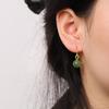 Pendientes de plata de ley s925 con cuentas redondas de jaspe Hotan bañados en oro, con personalidad sencilla y moderna para mujer.