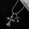 Cadena Larga Doble para Clavícula Personalizada Estilo Oscuro Incrustada de Diamantes, Cadena de Estilo Hip-Hop Moderna Genial Nicho Chica Influencer