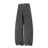 Han Lu Sudadera con Capucha Forrada de Color Block Americano Pesado Textura de Bloque de Color Estructurada Pantalones Casuales de Trabajo Conjunto de Dos Piezas