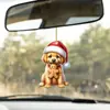 Pingente Decorativo de Acrílico Acessórios Perfeitos para Carro e Decorações de Árvore de Natal Cachorrinho Natalino Natal Transfronteiriço