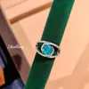 Anel Elegante Ninho de Pássaro Luxo Aquamarina Flor de Diamante Gelo Triturado Corte Azul Simples Tanzanita Moda Alto Carbono Anel Feminino Cravejado
