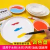 Paleta de cerâmica prato de pigmento para pintura chinesa prato para caligrafia prato de água prato de porcelana para pintura artística atacado