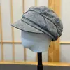 Boina Plissada Estilo Preguiçoso ao Ar Livre para Mulheres Outono Inverno Chapéu Octogonal Versátil para Afinar o Rosto Boina Newsboy Retrô