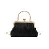 Bolso de Concha Romboidal con Cadena de Moda Tendencia de Moda Color Sólido Hebilla de Cierre Bolso de Noche Valor Yan Estilo Fragante Bolso Bandolera de un Solo Hombro