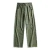 Pantalones casuales de chenilla de lujo ligero, corte recto holgado para hombre, nuevos pantalones de pierna ancha de moda estilo japonés para otoño e invierno 2026