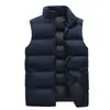 Tendencia Otoño Invierno Chaleco Cálido para Hombre Chaqueta Gruesa Holgada Casual para Hombre Chaleco Sencillo de Color Sólido para Hombre