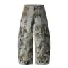 Jeans de Mezclilla Rasgada de Alta Resistencia para Hombre, Nuevo Estilo de Primavera, Corte Holgado, Estilo Wasteland, Pantalones Casuales de Luna para Mujer, Modernos