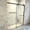 Cabina de ducha de puerta corredera de una sola línea, mampara de baño de vidrio templado para proyecto de hotel, tamaño personalizable