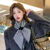 Protección para el Cuello Bufanda Pequeña para Mujer Invierno 2024 Nuevo Otoño e Invierno Versátil Fina de Alta Gama Cuello de Espiga