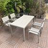 Mesa y Sillas de Comedor para Balcón Exterior Nórdico, Patio de Villa, Solárium, Jardín de Hotel, Muebles de Ocio al Aire Libre, Silla de Ratán de Cuerda