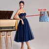 Amazon AliExpress Estación Independiente Comercio Exterior Elegante Encaje Aumentar Vestido de Noche Baile Vestido Midi Multicolor Tubo