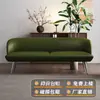 Alquiler apartamento sofá de cuero moderno minimalista sofá largo asiento doble o triple estilo italiano minimalista sofá para apartamento pequeño
