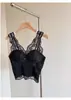 Camisole Sexy de Renda Pure Desire Regata Feminina Roupa Externa Roupa Íntima Sem Fio Almofada de Peito Integrada Lingerie Plissada Costas Bonitas Sutiã