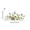 Pegatinas de Ventana de la Serie Flores de Primavera, Pájaros y Mariposas Transfronterizas para Decoración de Dormitorio, Balcón y Sala de Estar, Pegatinas de Atmósfera Natural