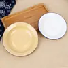 Prato de cerâmica esmaltada Prato de cerâmica esmaltada Prato retrô Prato antigo Prato redondo de cerâmica esmaltada Prato para arroz e acompanhamentos Prato antigo de cerâmica esmaltada