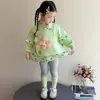 Conjunto de Ropa de Otoño para Niñas 2026 Nuevo Moda Floral de Dos Piezas Falsas Conjunto Casual de Dos Piezas de Otoño para Niñas