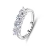 Anel Cruzado Europeu e Americano Prata de Lei S925 Diamante de Alto Carbono HW Estilo Ins Feminino Nicho Luxo Leve Anel de Zircônia Empilhado Rai Diamond