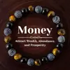 Temu Xiyin Tk Pulseira Popular Transfronteiriça Pedra Olho de Tigre Obsidiana Negra Pulseira Envelhecida Pulseira Elástica Feita à Mão